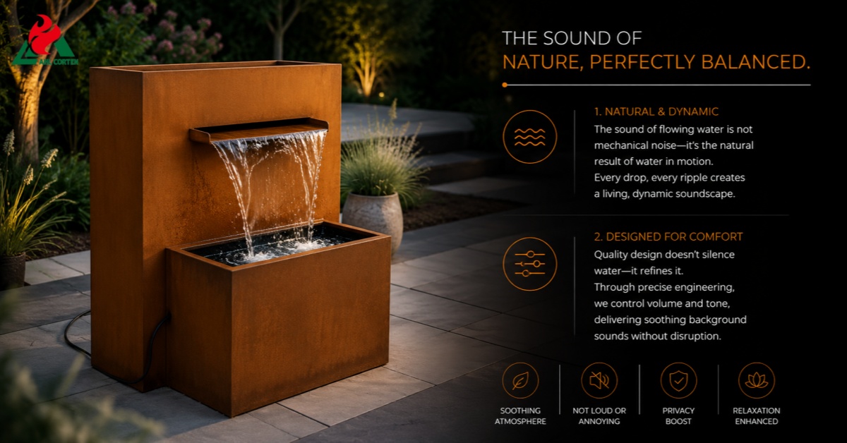How Do Corten Steel Water Features Produce the Sound of Water